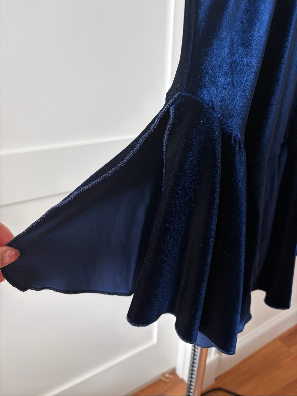 GK Elite Blue Velvet Figure Skating Dress Adult Medium Dance Skate - Picture 3 of 3